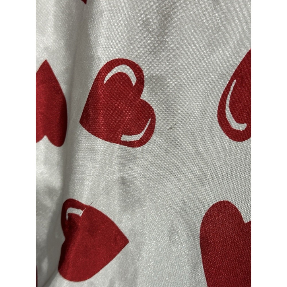 Vintage Jaclyn Smith Red Hearts Nightgown XS Lace Trim Satin Slip Dress Lingerie - Picture 9 of 15